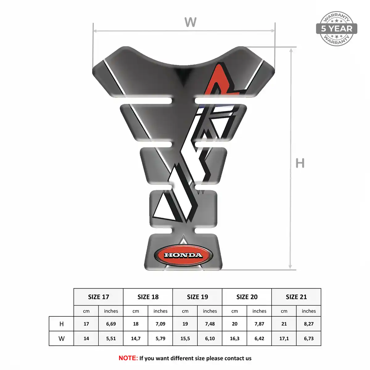 Honda Tank Pad Guard Motorbike Sleek Style