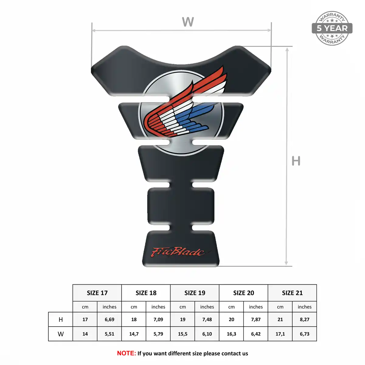 Honda Tank Pad Guard Motorbike Superior Craft