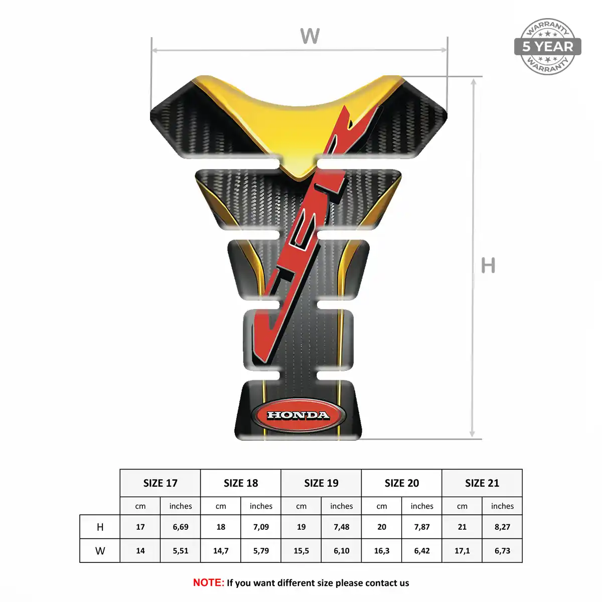 Honda Tank Pad Guard Motorcycle Opulent Line