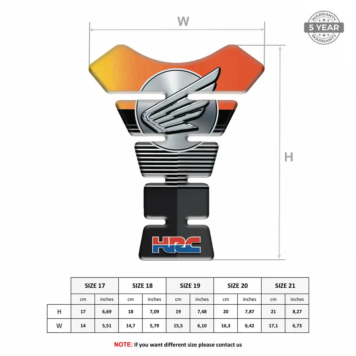 Honda Tank Pad Guard Sleek Style