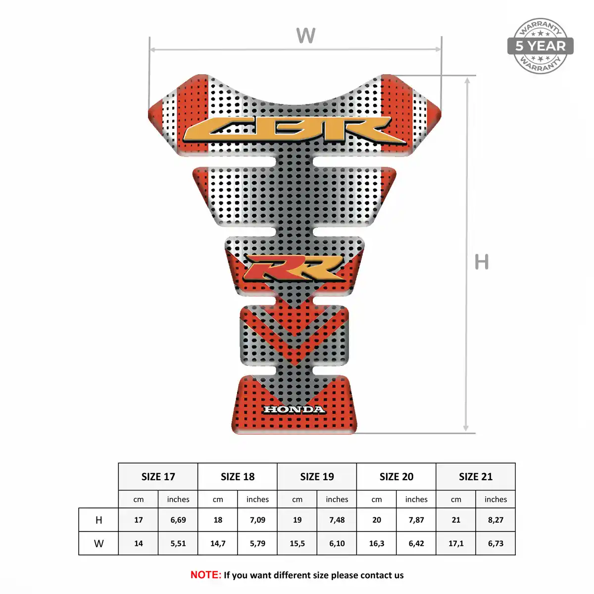 Honda Tank Pad Motorbike Prestige Line