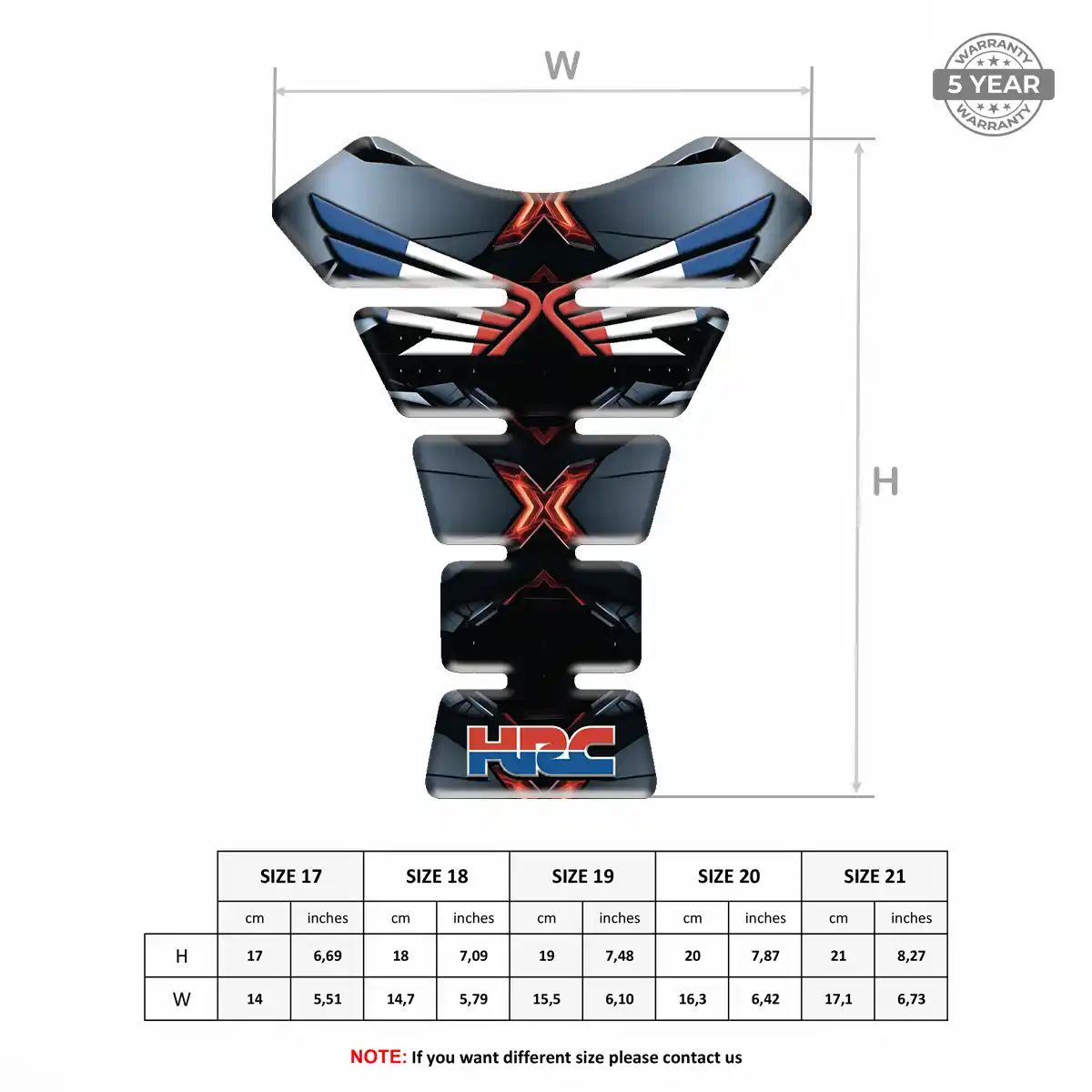 Honda Tank Pad Motorbike Resin Luxe