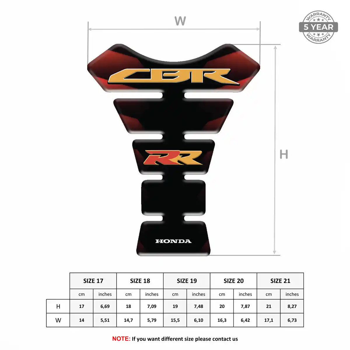 Honda Tank Pad Protector Motorbike Signature Grade