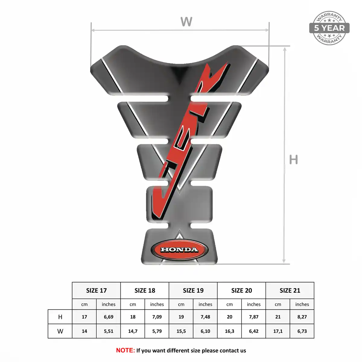 Honda Tank Pad Protector Motorbike Superior Craft