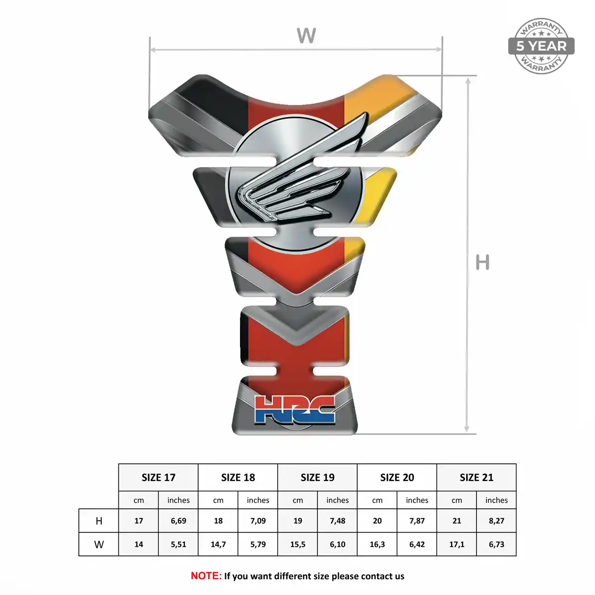 Honda Tank Pad Protector Motorcycle Deluxe Edition