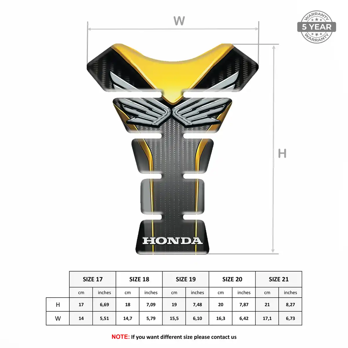 Honda Tank Pad Protector Motorcycle Elite Edition