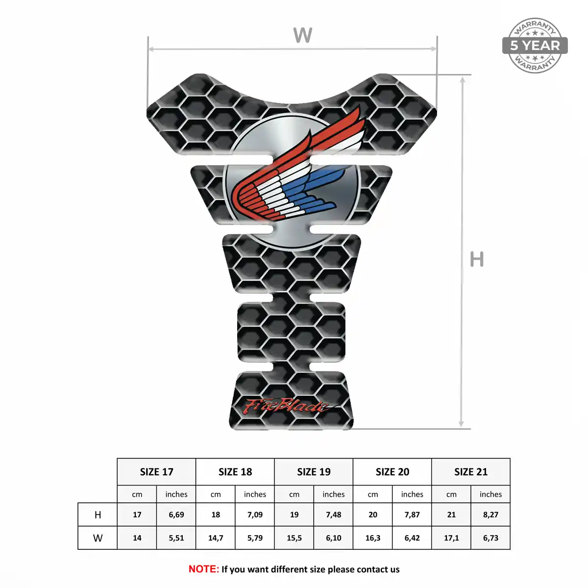 Honda Tank Pad Protector Motorcycle Exclusive Series