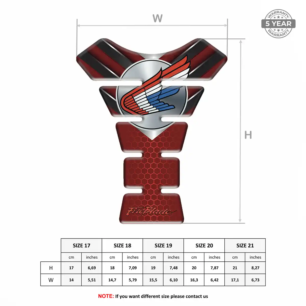 Honda Tank Pad Protector Noble Edition