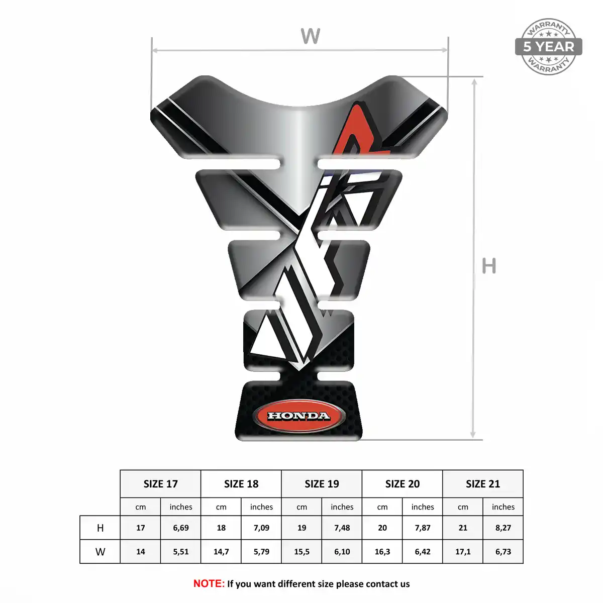 Honda Tank Pad Protector Sleek Style