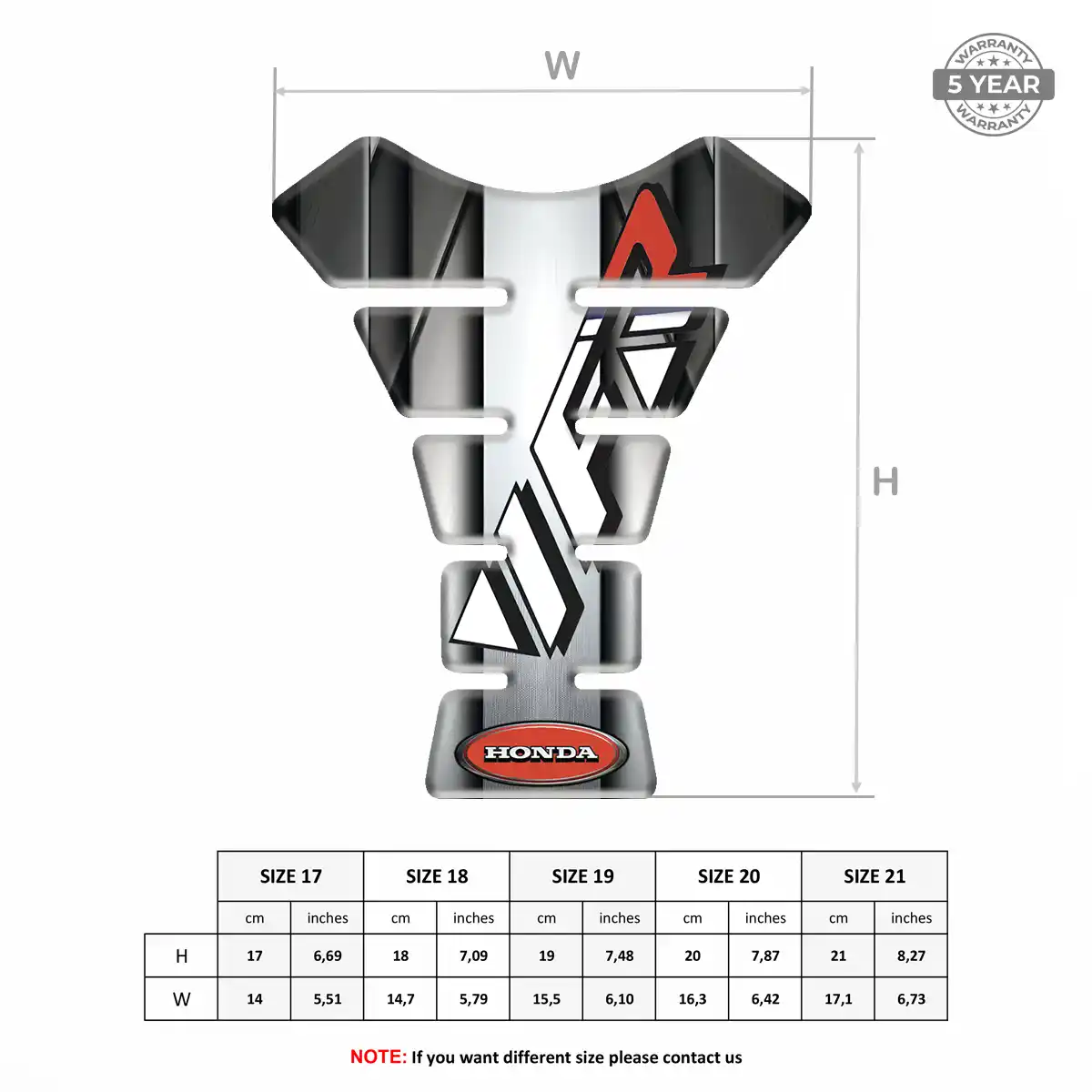 Honda Tank Pads Fuse Elite Finish