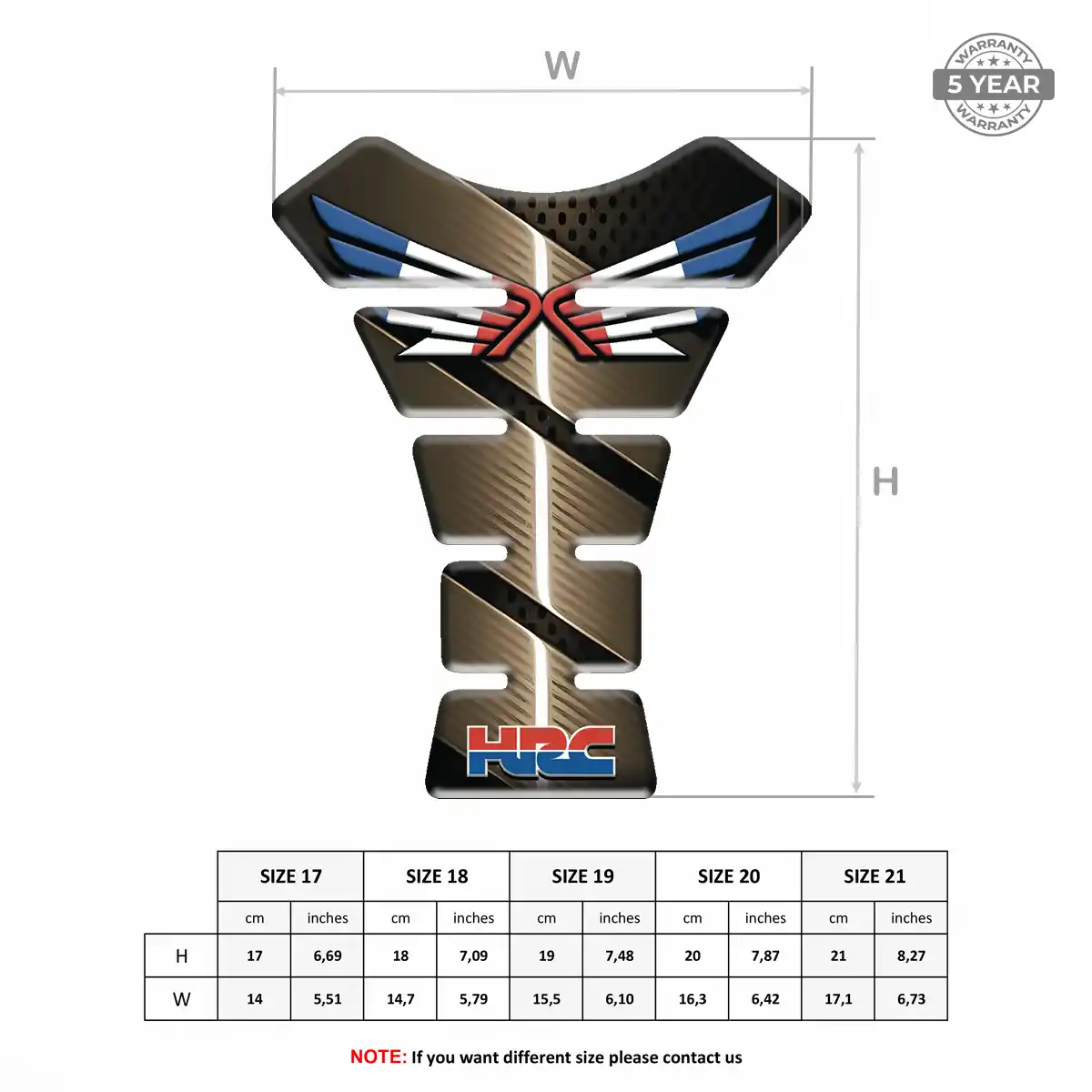 Honda Tank Pads Fuse Motorbike Elite Edition