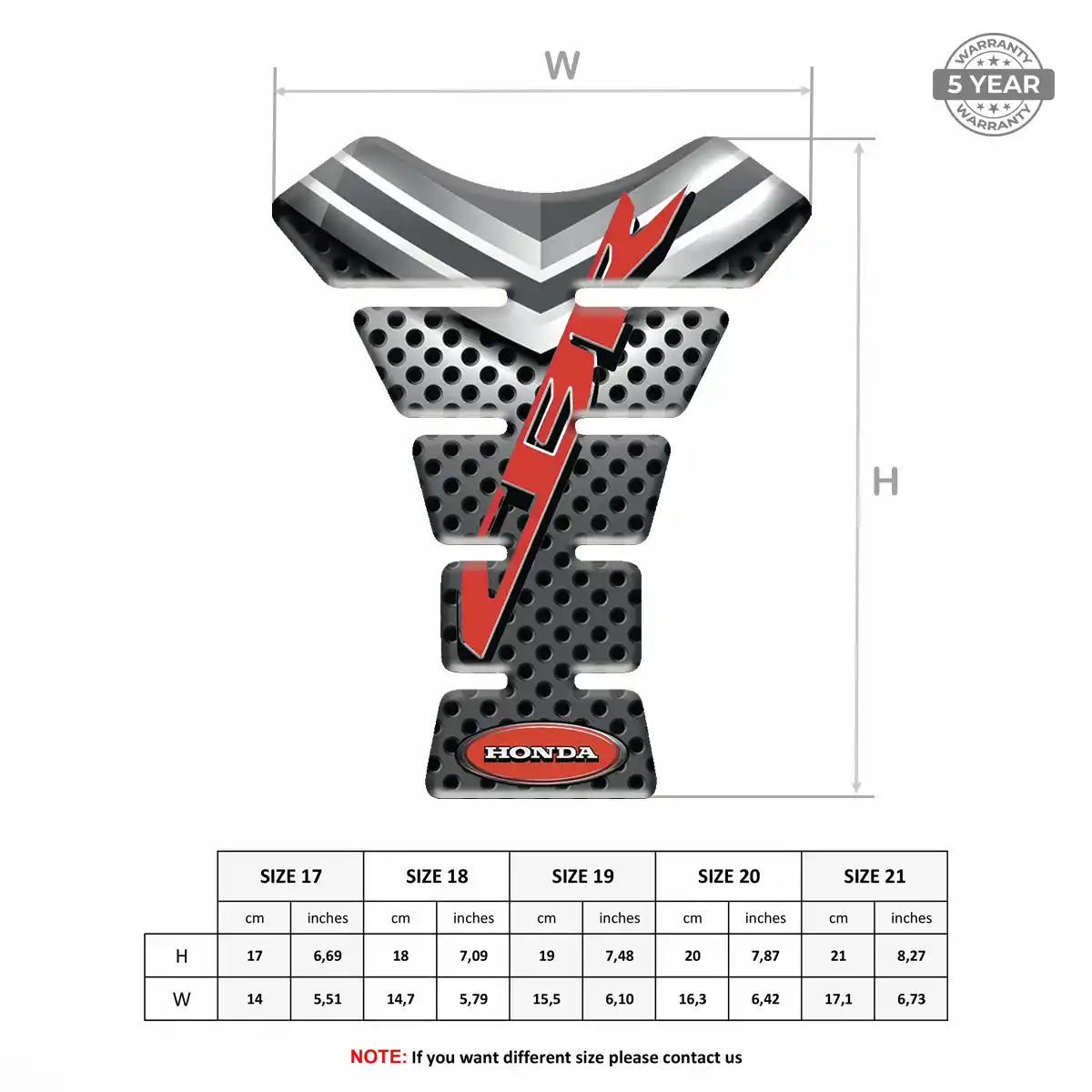Honda Tank Pads Fuse Motorbike Elite Finish