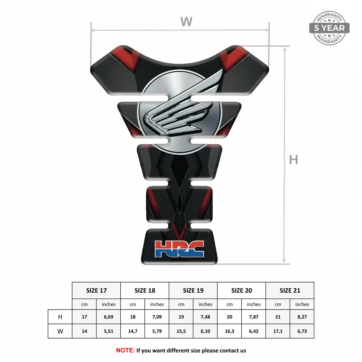 Honda Tank Pads Fuse Motorbike Resin Luxe