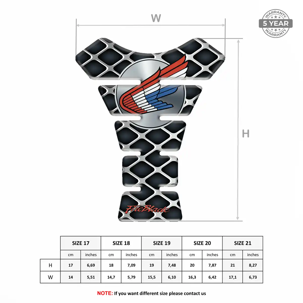 Honda Tank Pads Guards Motorcycle Resin Luxe