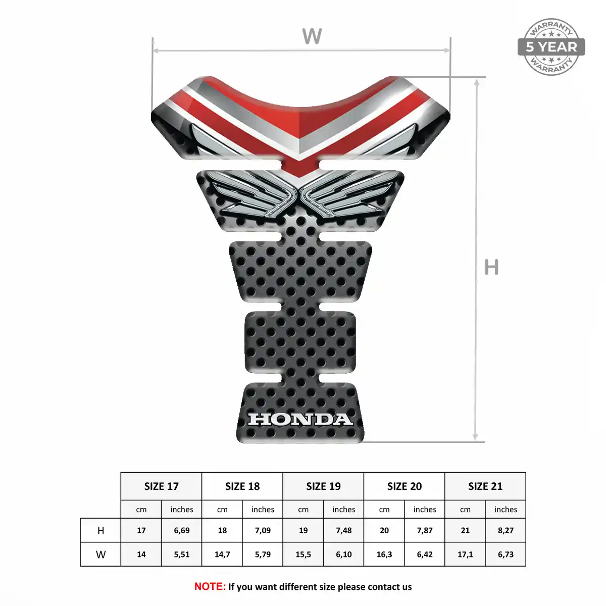 Honda Tank Pads Guards Resin Elite