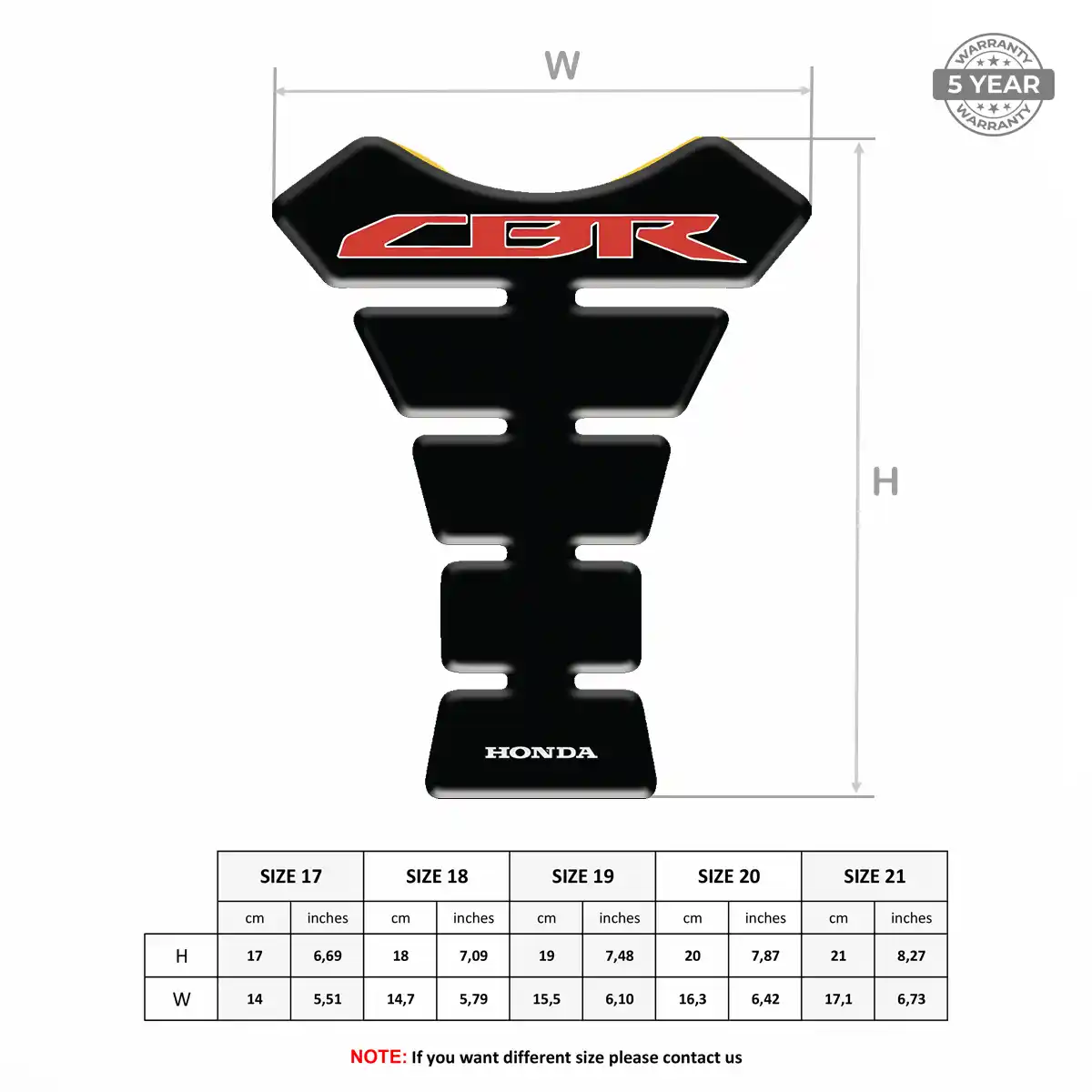 Honda Tank Pads Protector Elite Finish