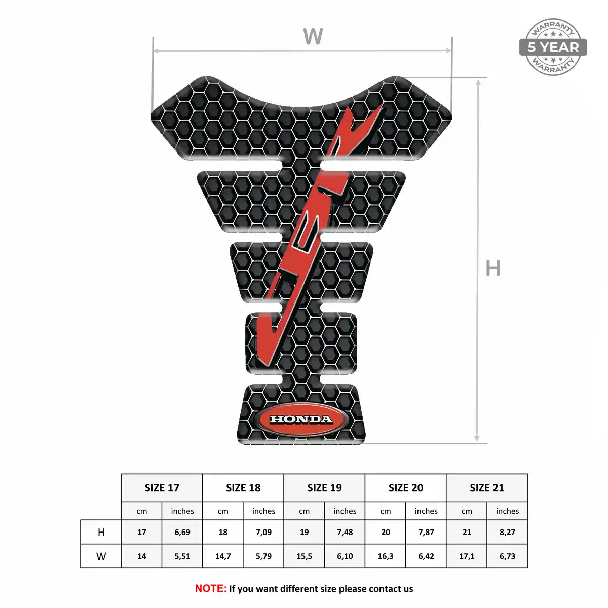 Honda Tank Pads Protector Motorbike Deluxe Edition