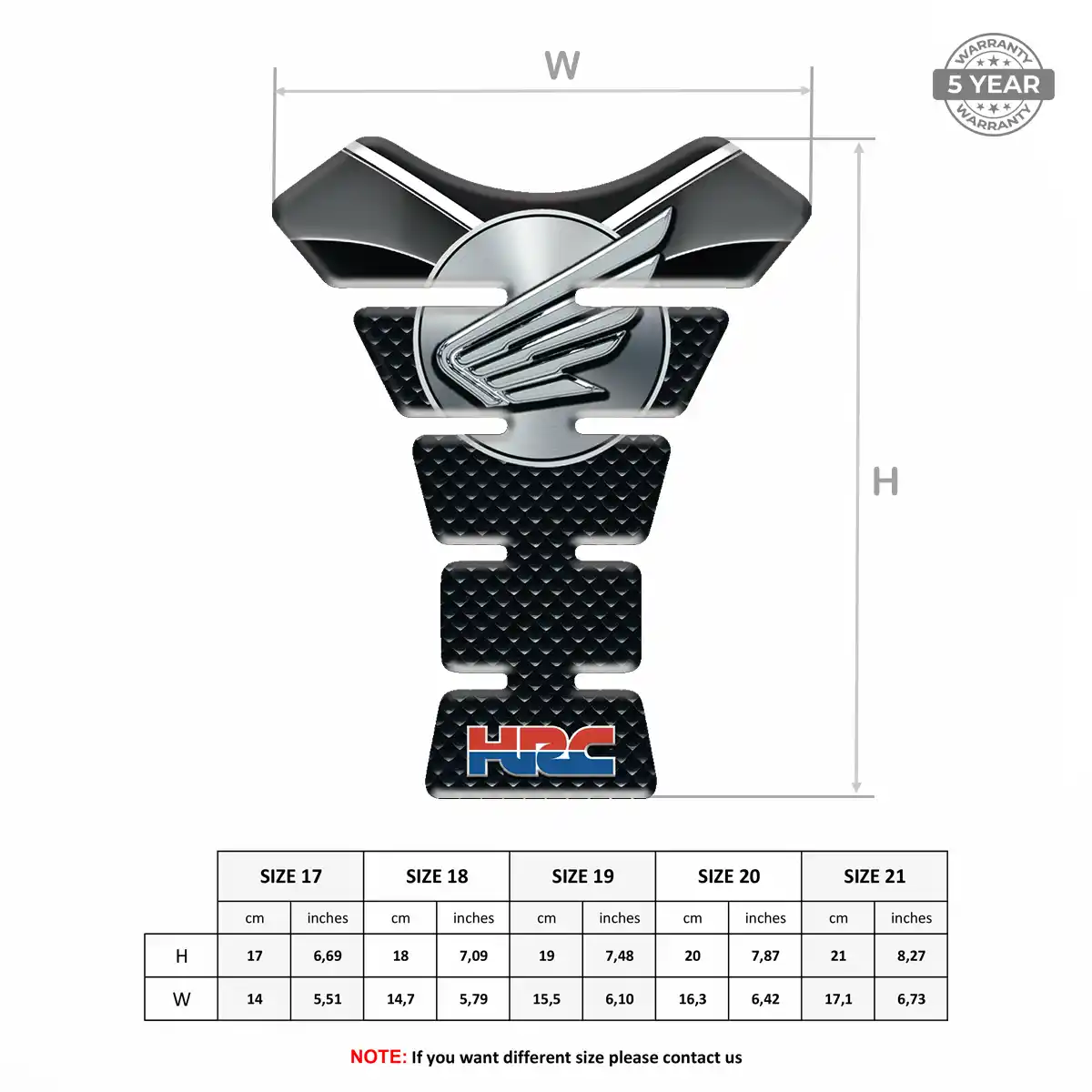 Honda Tank Pads Protector Motorbike Elite Finish
