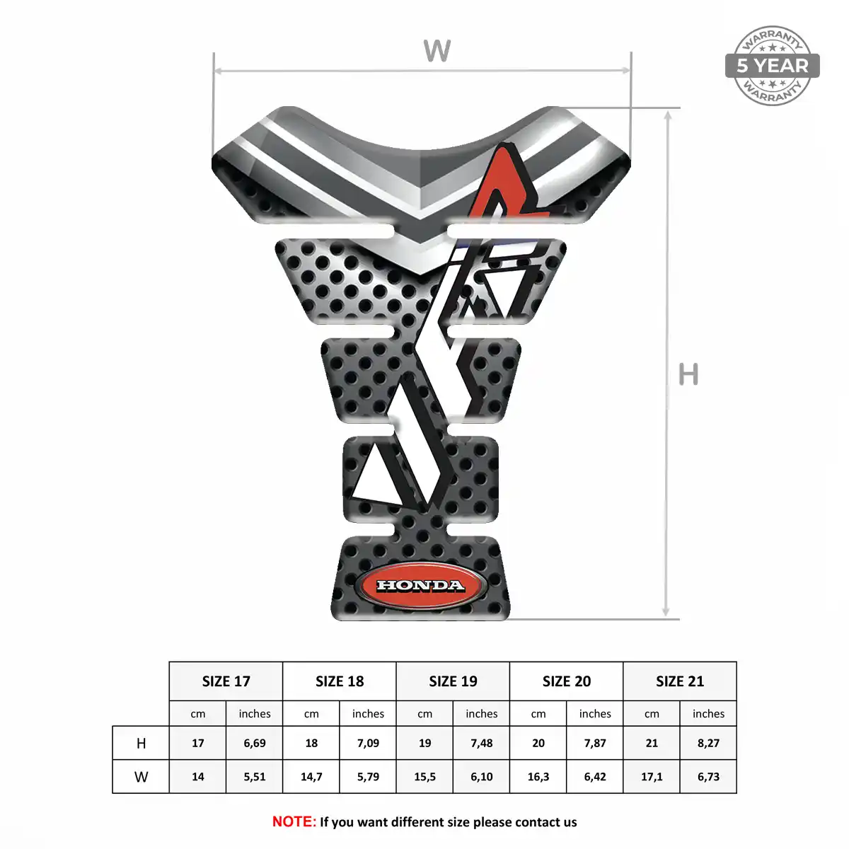 Honda Tank Pads Protector Motorbike Noble Edition
