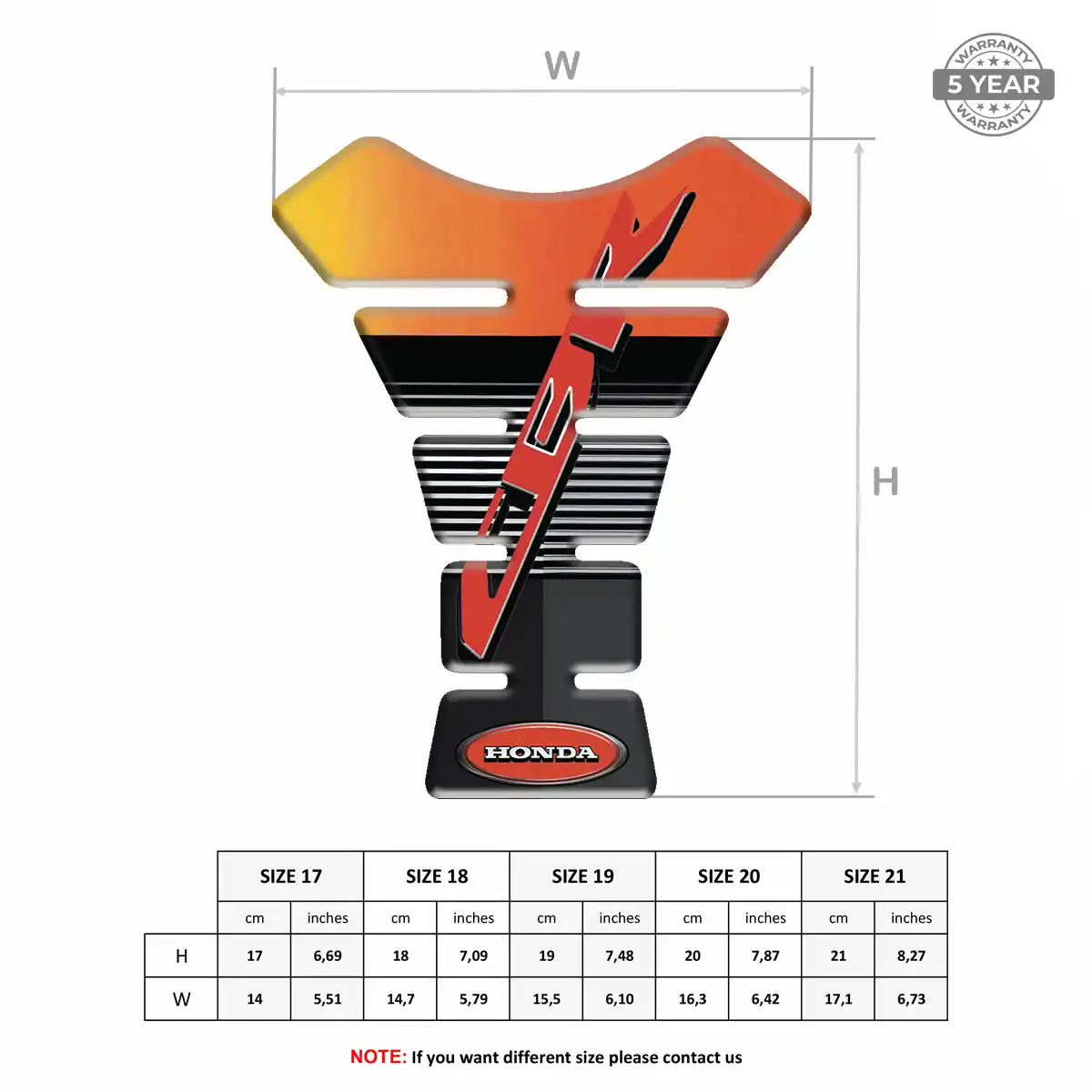 Honda Tank Pads Protector Motorcycle Deluxe Edition