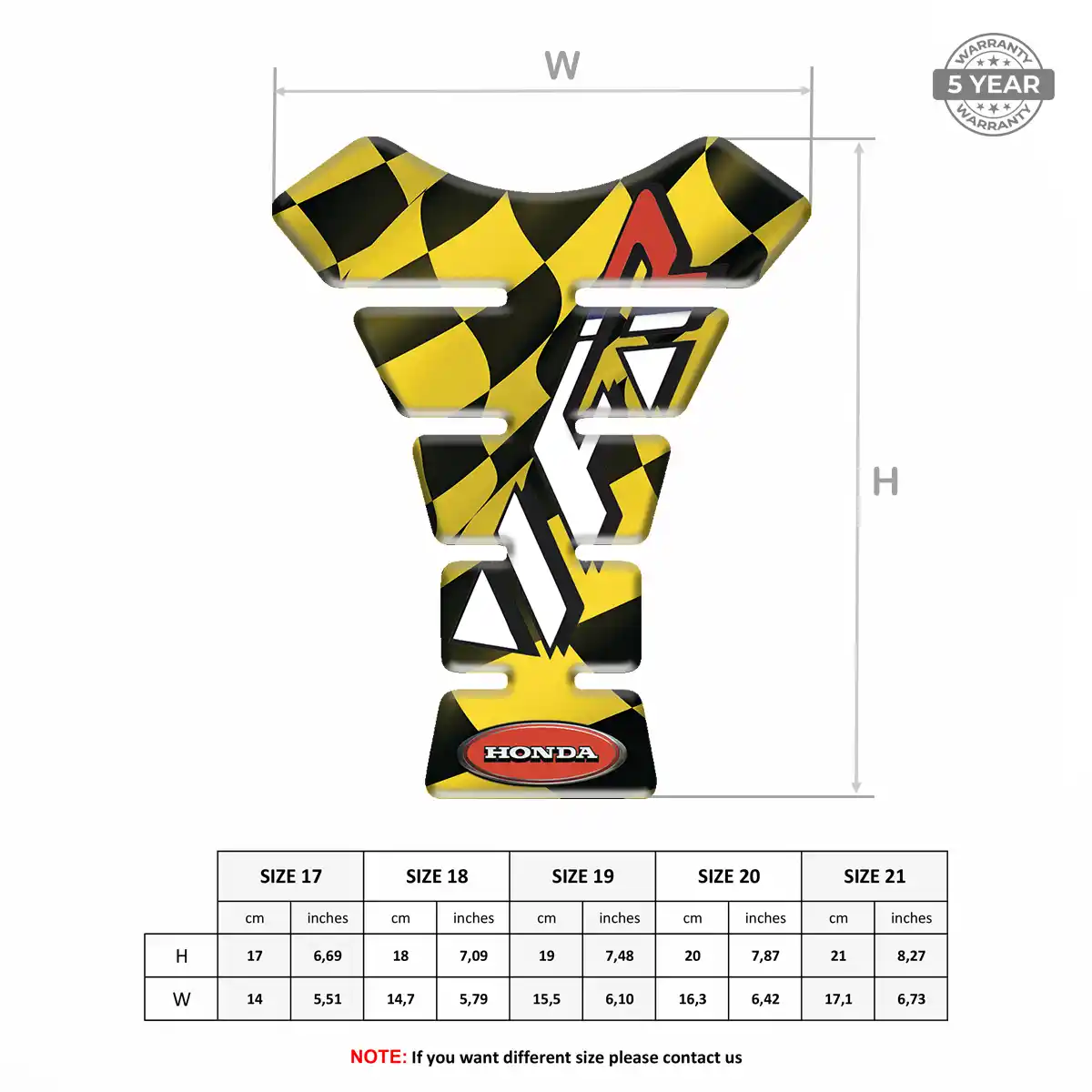 Honda Tank Pads Protector Resin Elite