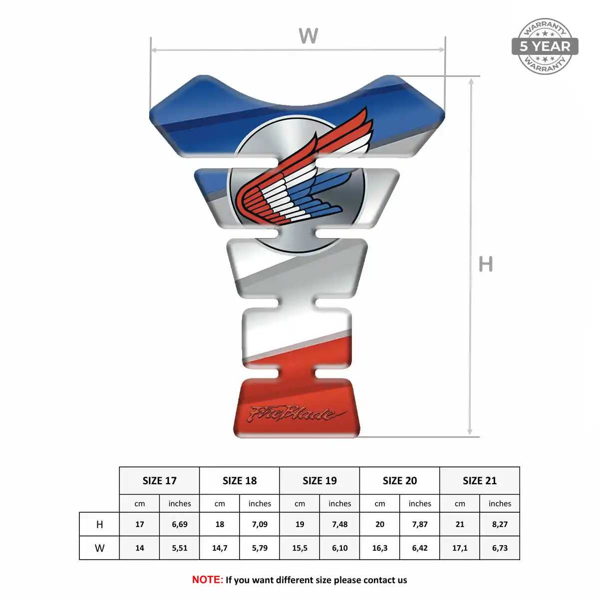 Honda Tank Protector Fuse Motorbike Elite Finish