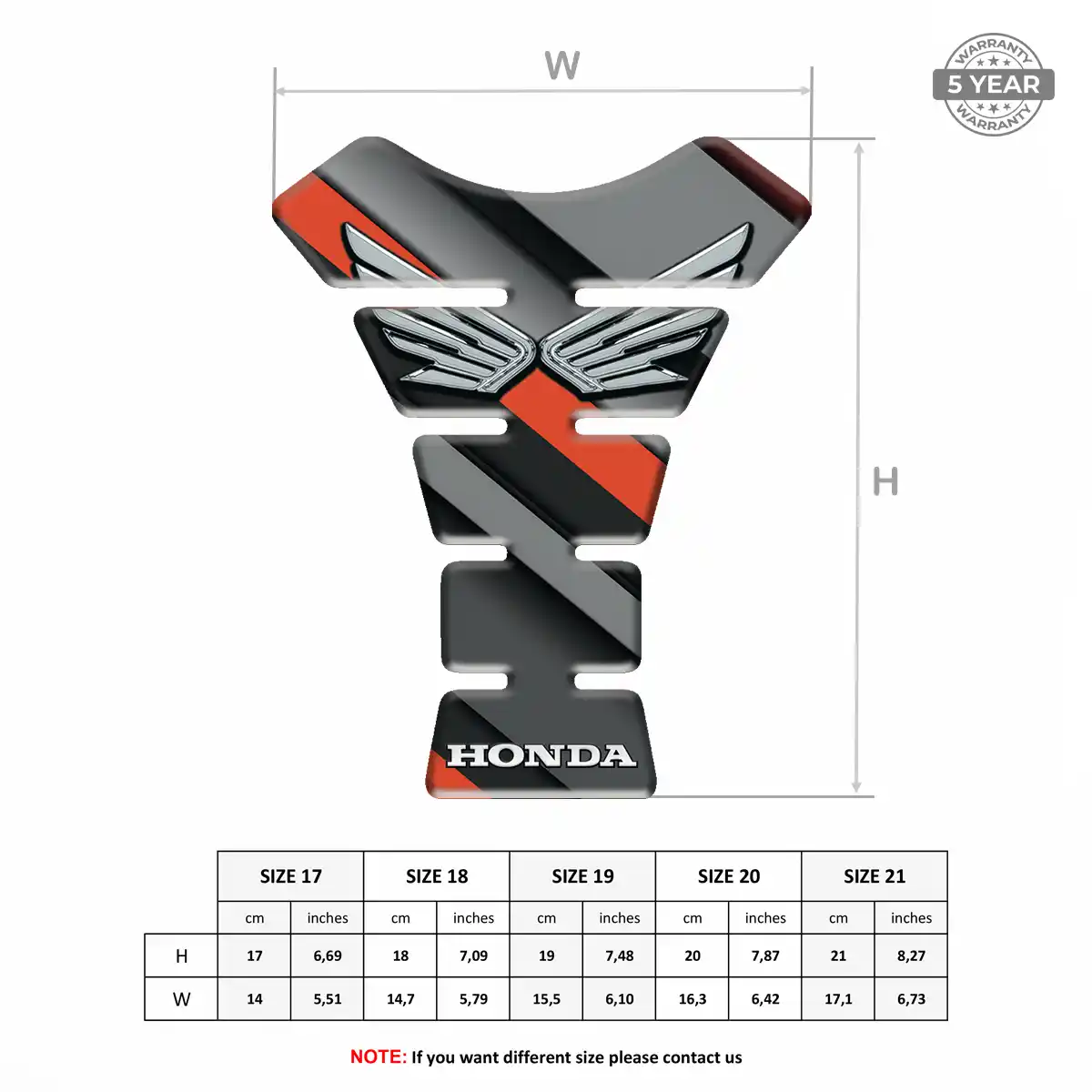 Honda Tank Protector Fuse Motorbike Resin Luxe