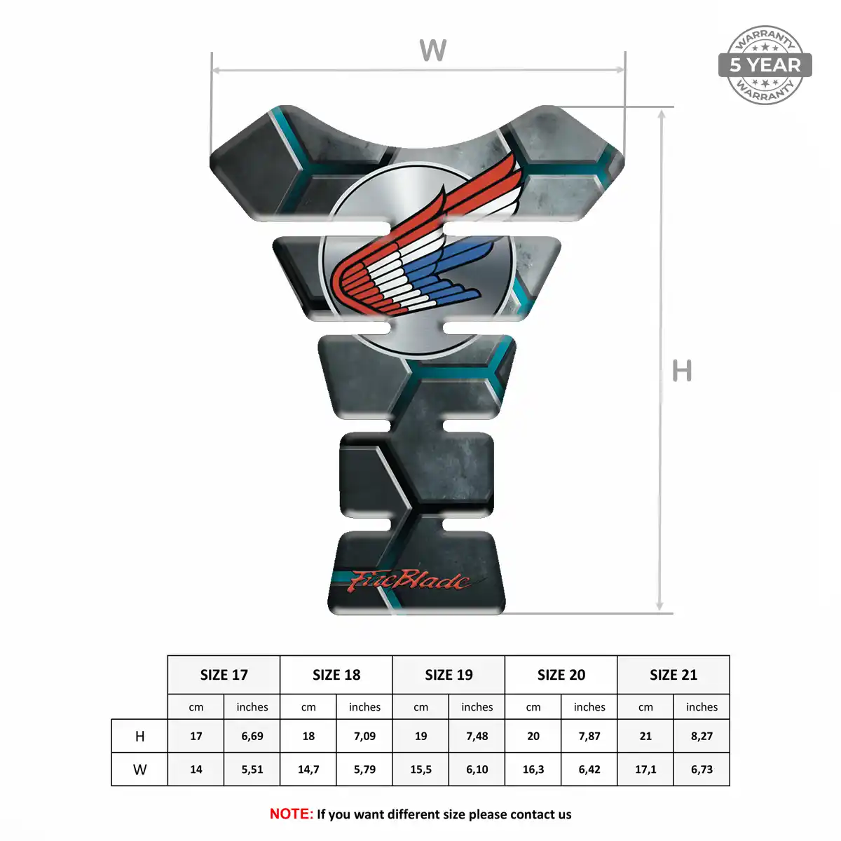 Honda Tank Protector Fuse Motorcycle Signature Grade