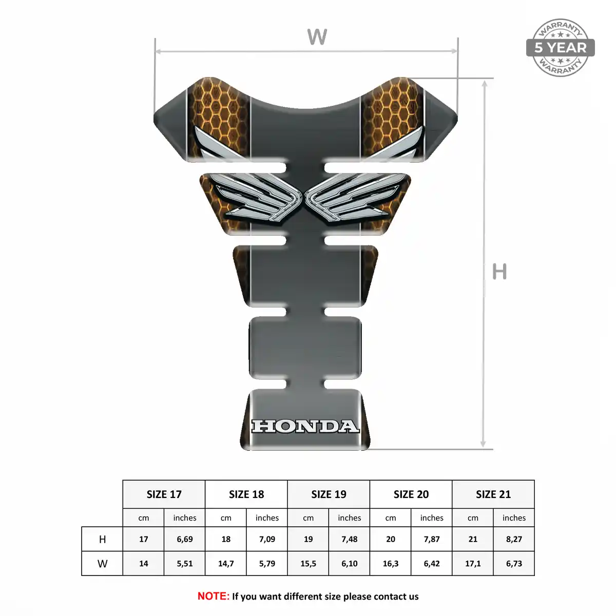 Honda Tank Protector Guard Motorbike Opulent Line