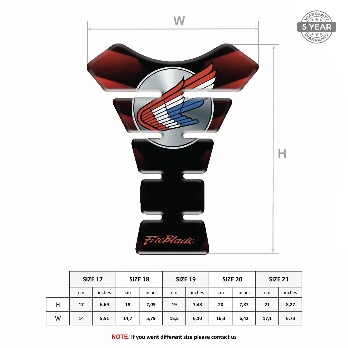 Honda Tank Protector Guard Motorbike Superior Craft