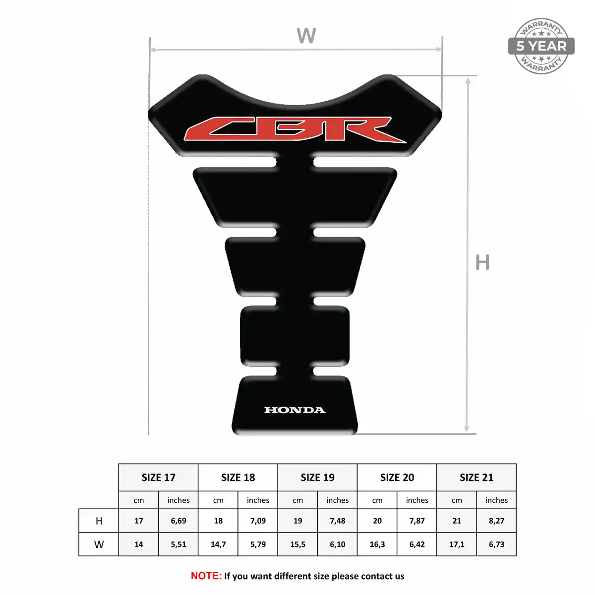 Honda Tank Protector Guards Resin Luxe