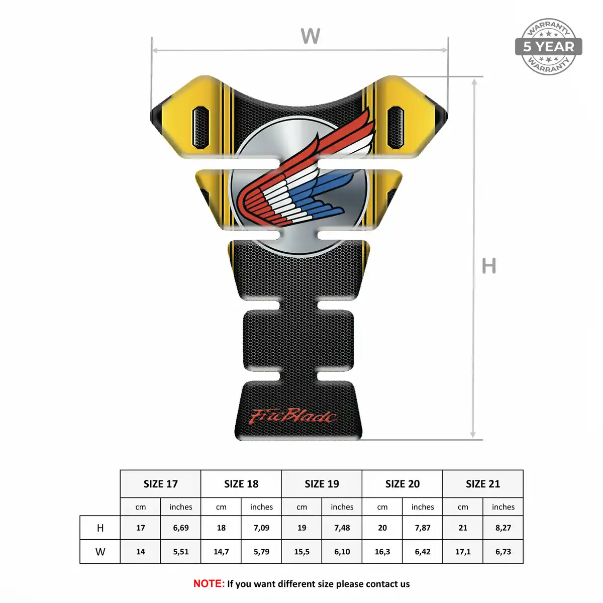 Honda Tank Protector Motorcycle Prestige Line