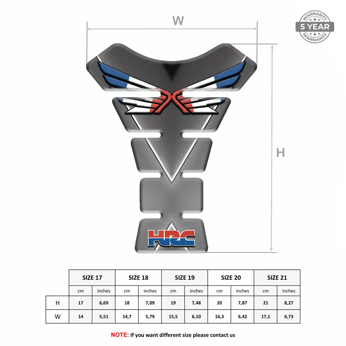 Honda Tank Protector Pad Motorbike Resin Luxe