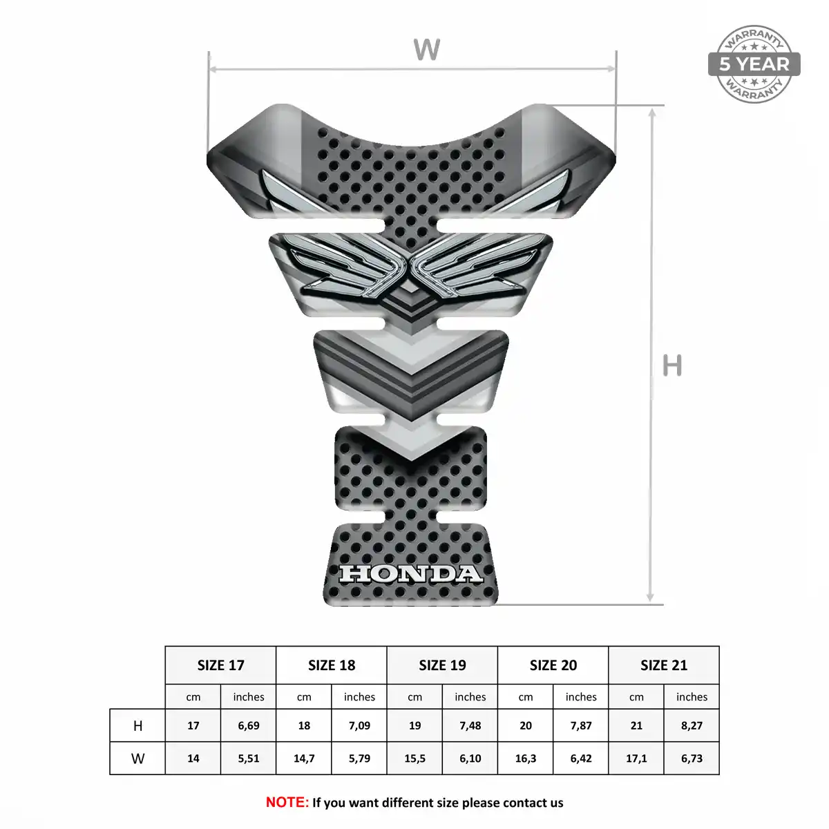 Honda Tank Protector Pad Motorcycle Deluxe Edition