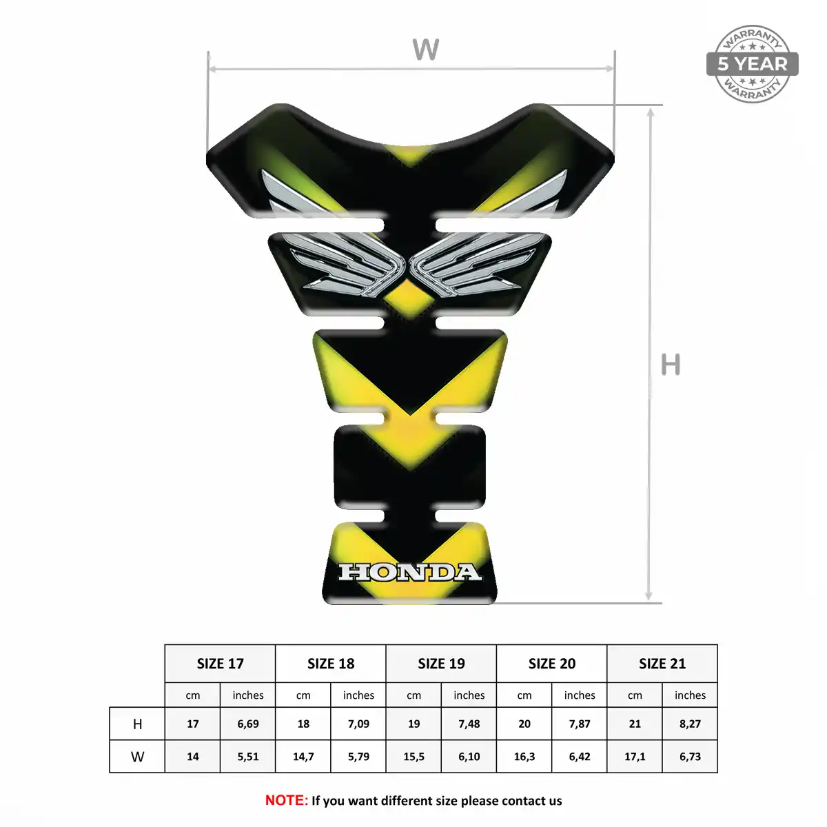 Honda Tank Protector Pad Motorcycle Elite Finish