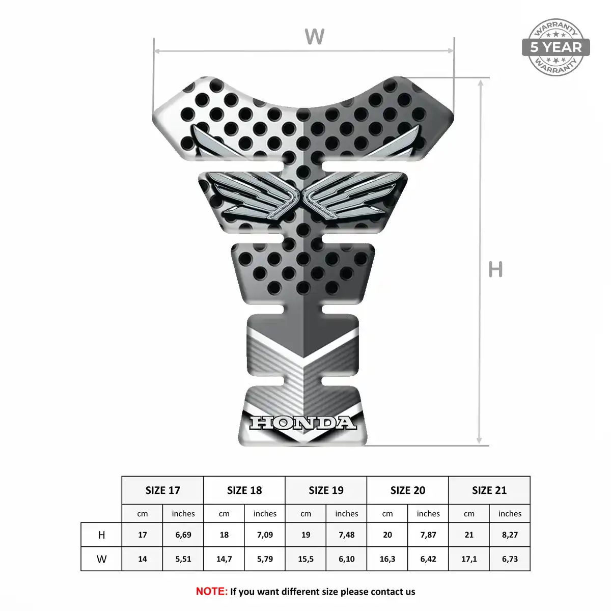 Honda Tank Protector Pad Motorcycle Resin Luxe