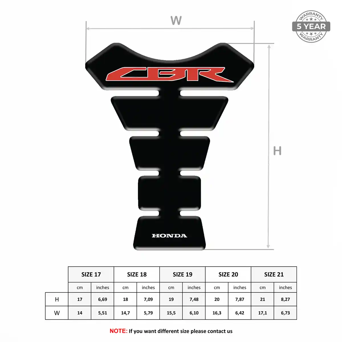 Honda Tank Protector Pad Motorcycle Signature Grade