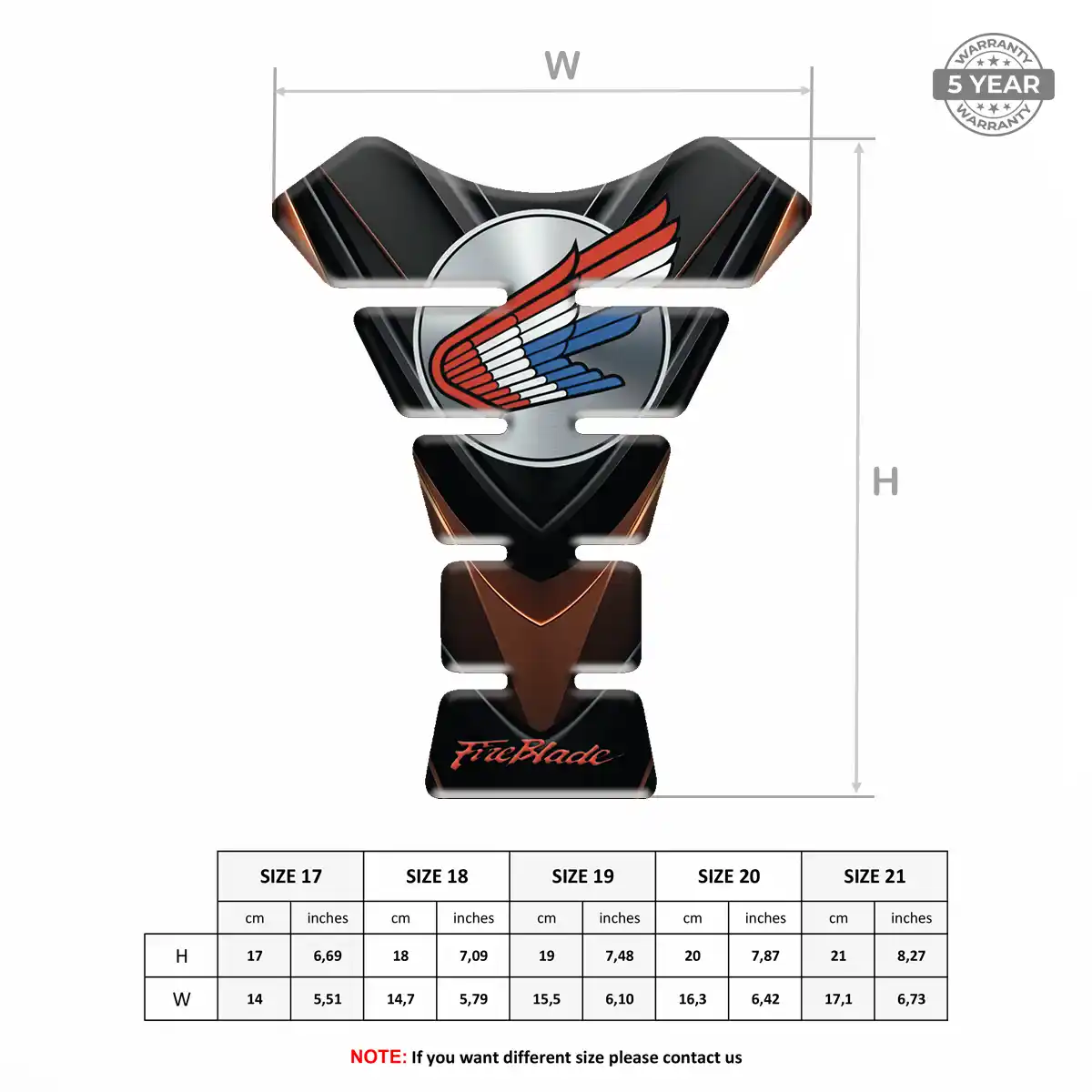 Honda Tank Protector Pad Resin Elite