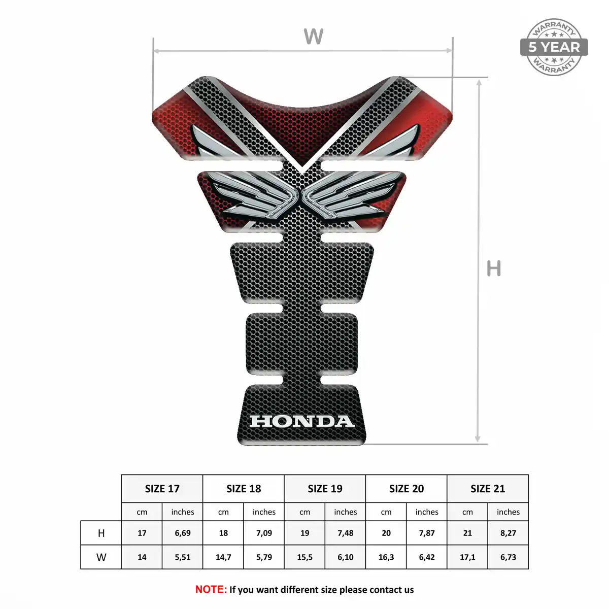 Honda Tank Protector Pad Resin Luxe