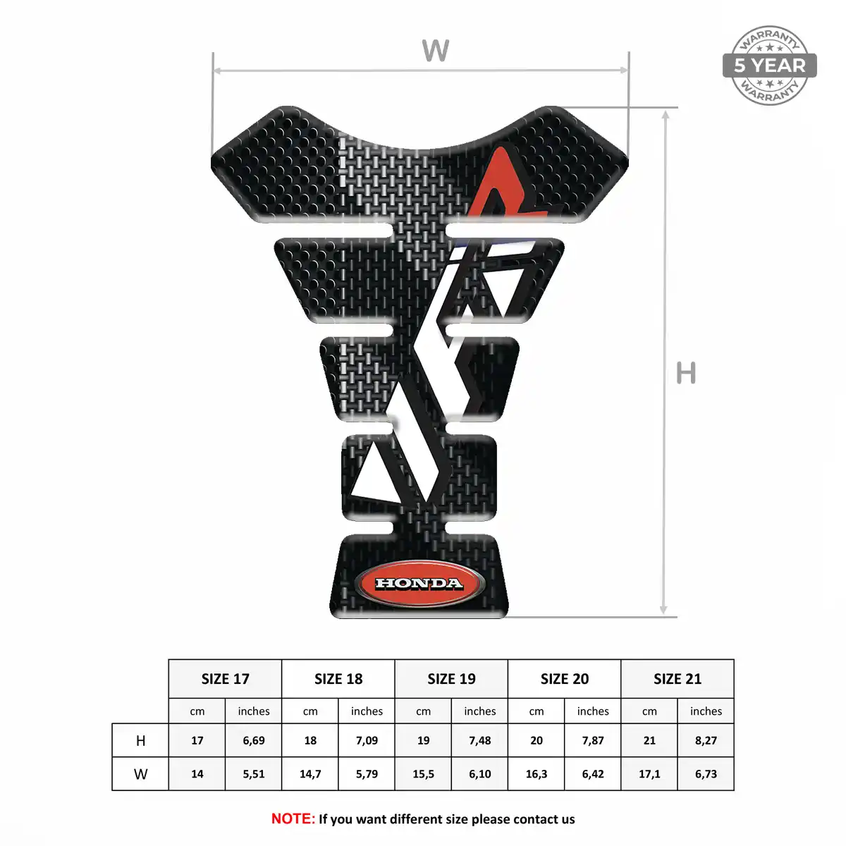 Honda Tank Protector Pads Elite Finish