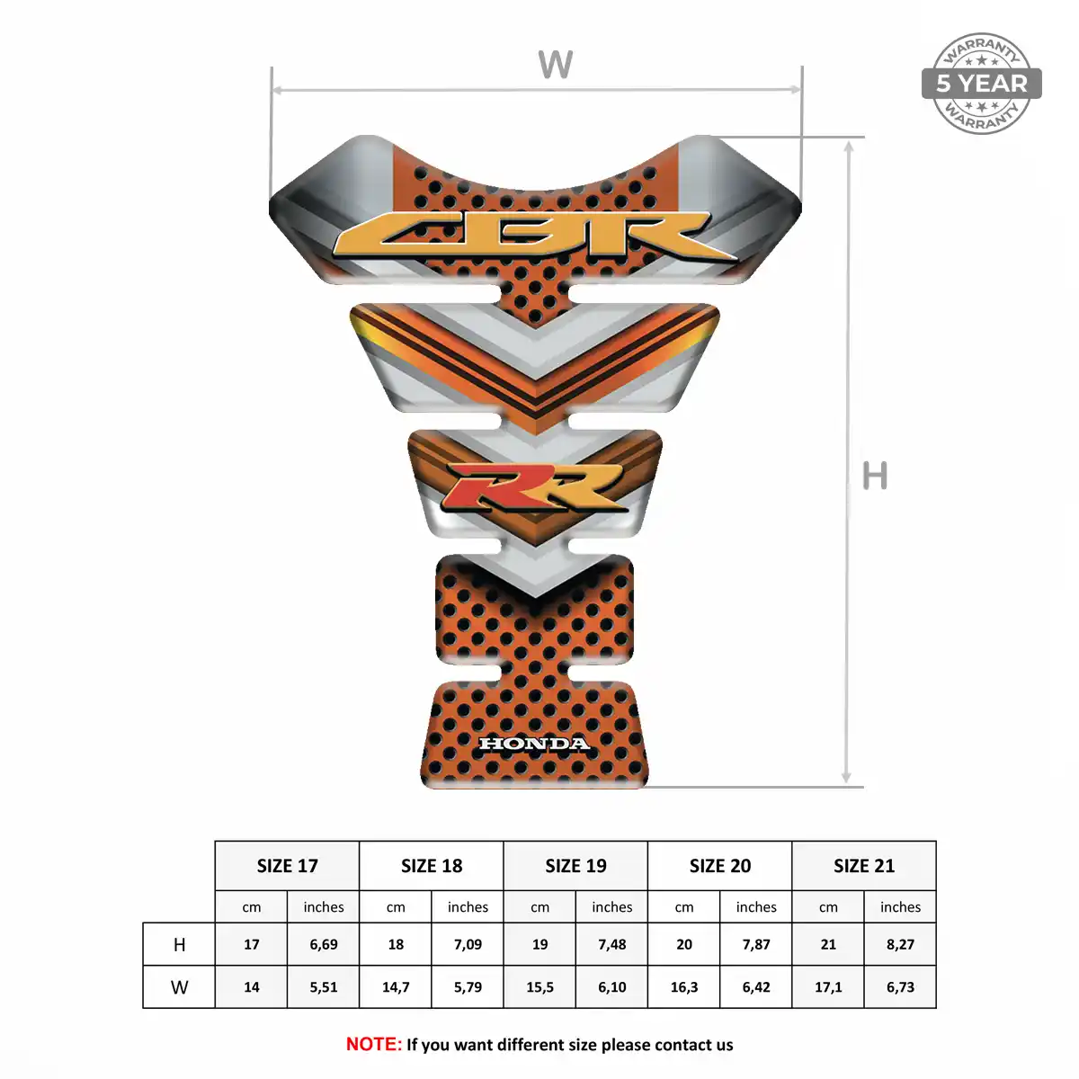 Honda Tank Protector Pads Motorbike Opulent Line