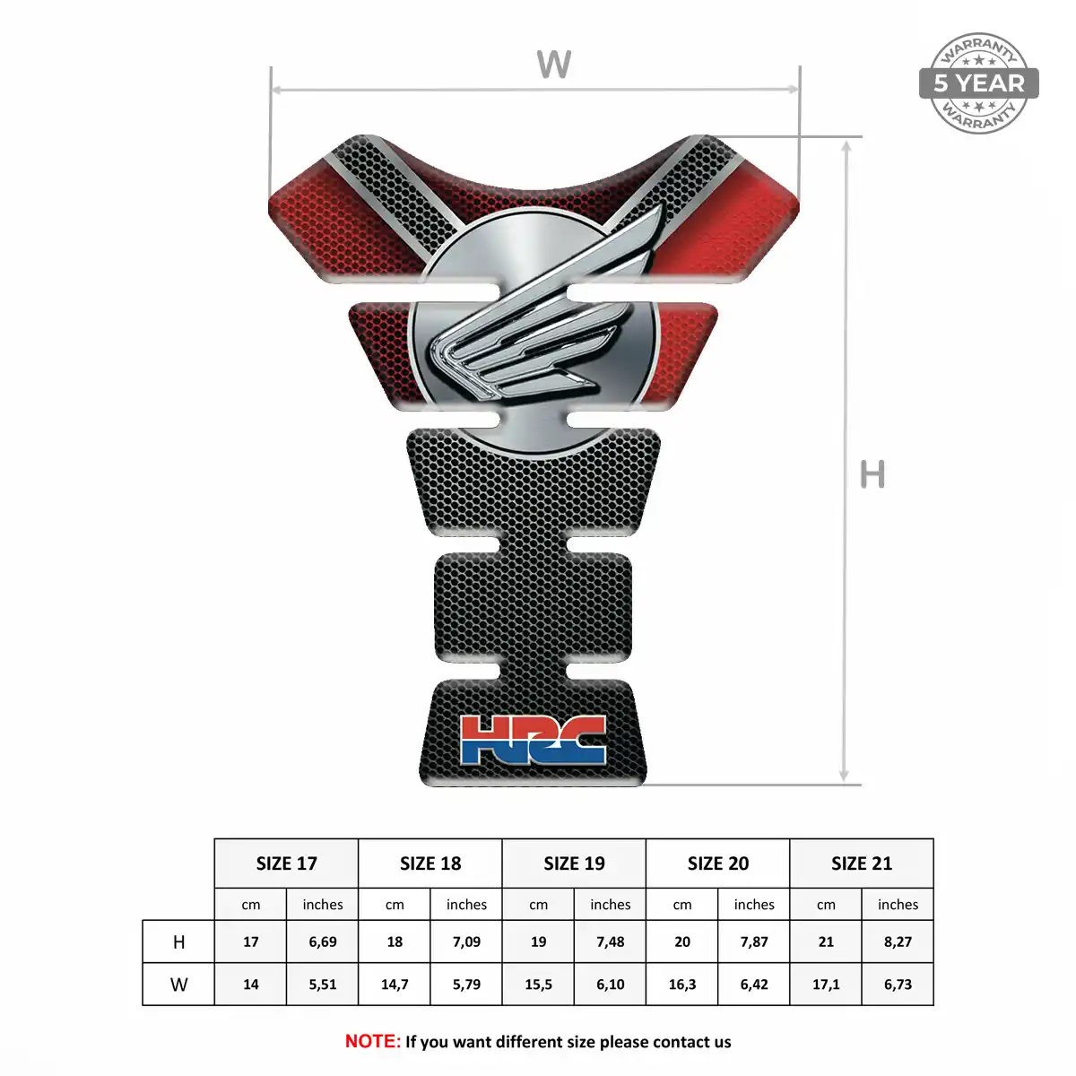 Honda Tank Protector Pads Motorbike Resin Luxe