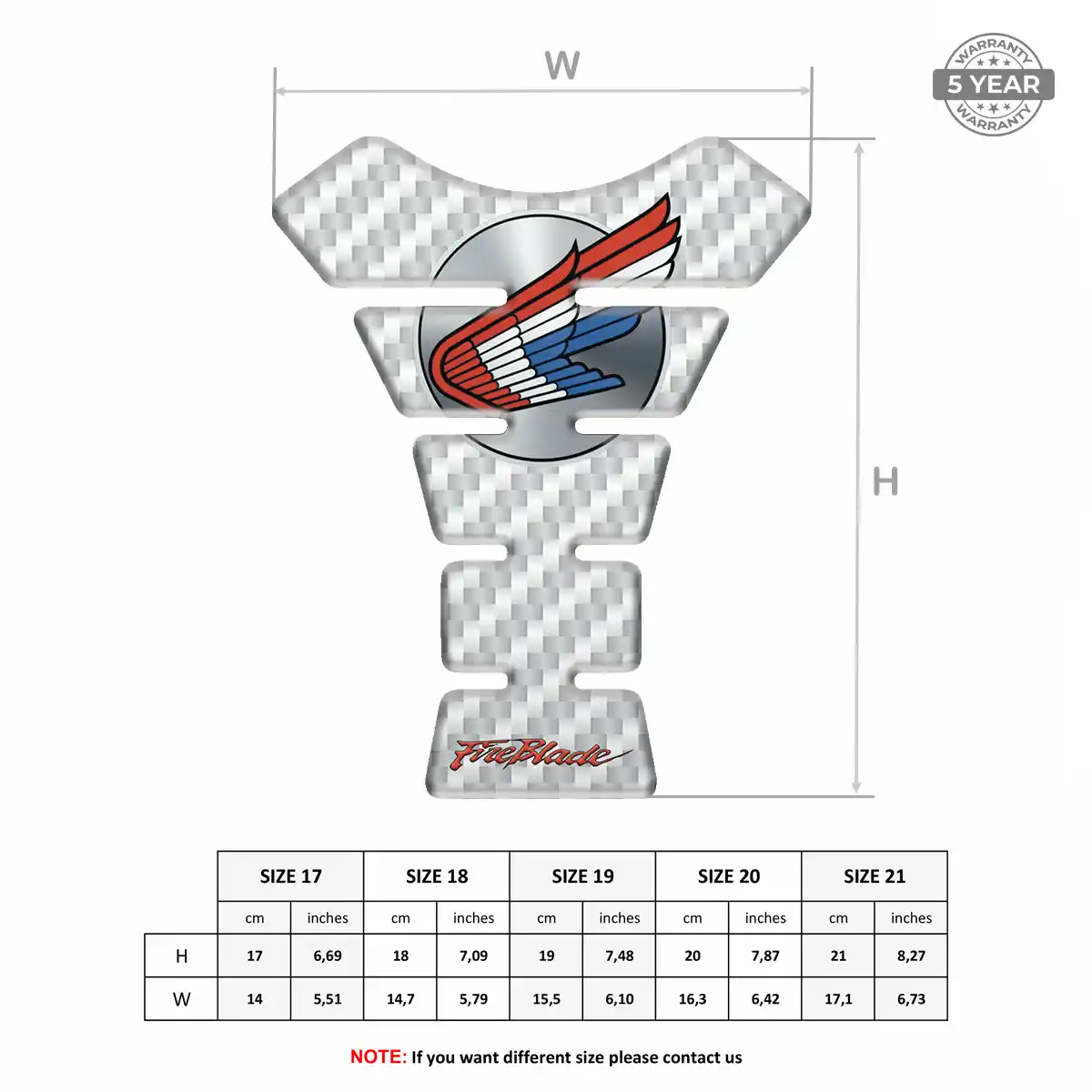 Honda Tank Protector Pads Motorcycle Elite Finish