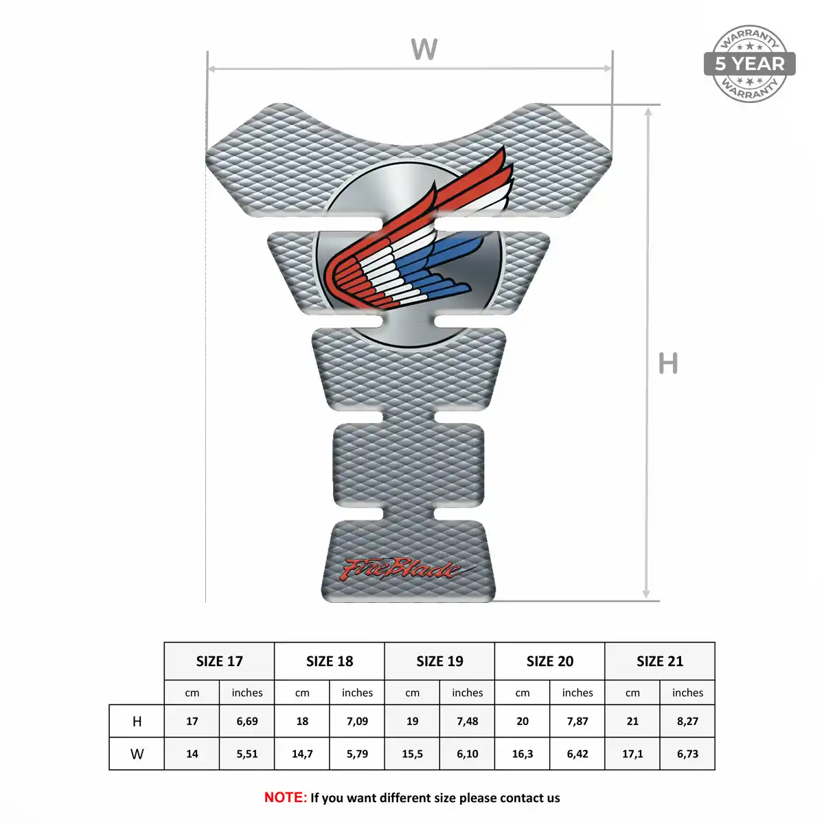 Honda Tank Protector Pads Motorcycle Resin Luxe