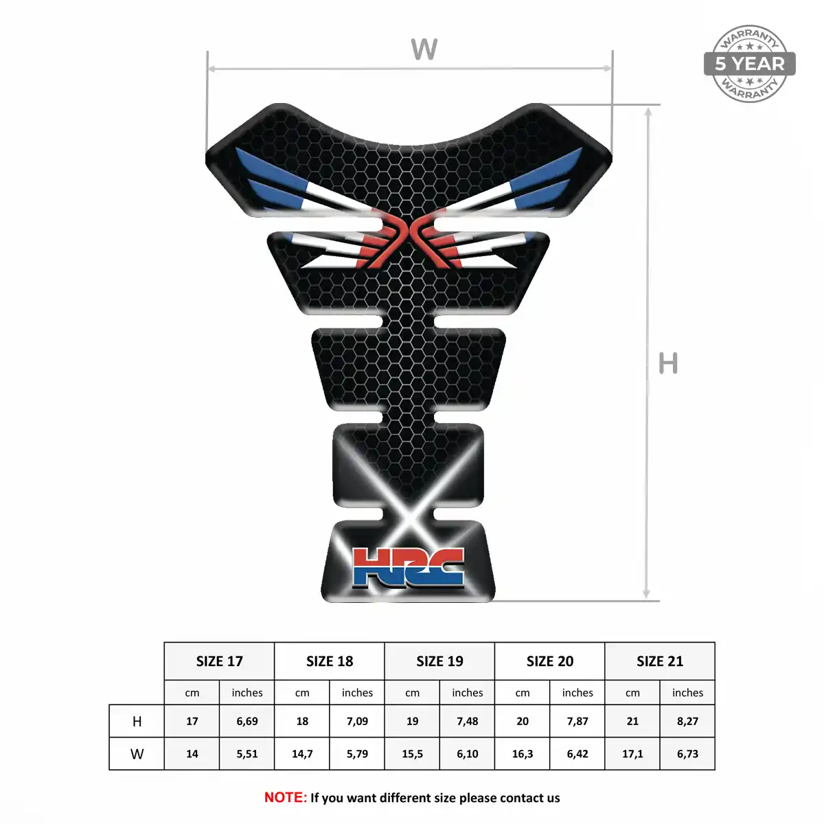 Honda Tank Protector Pads Opulent Line