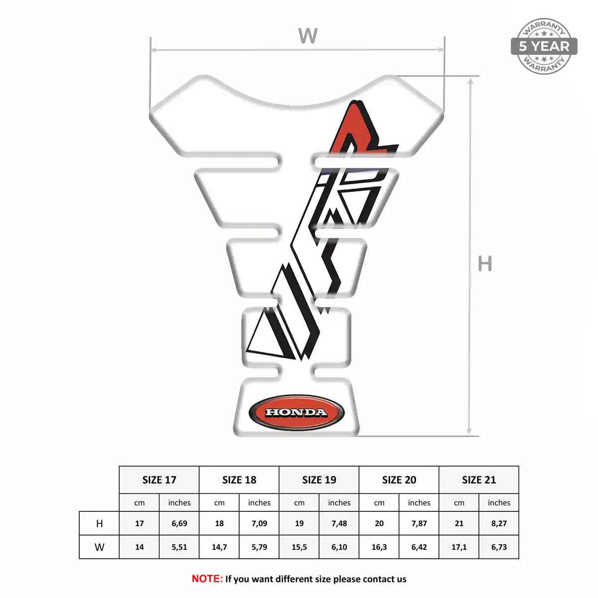 Honda Tank Scratch Protector Resin Luxe