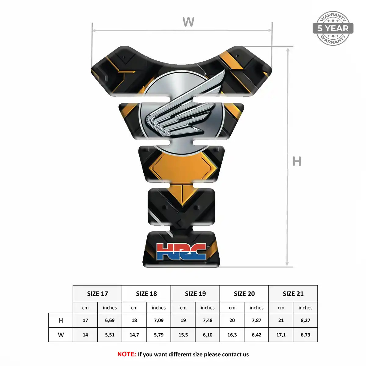 Honda Tank Sticker Resin Luxe