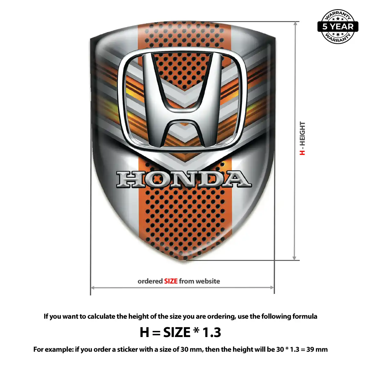 Honda Vehicle Logo Sticker Exterior Luxe
