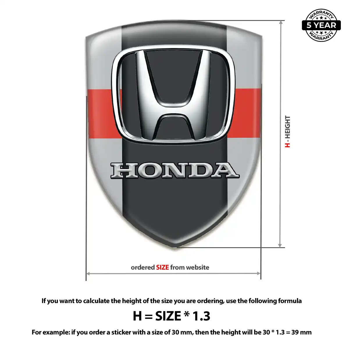 Honda Vehicle Logo Sticker Interior Elegance