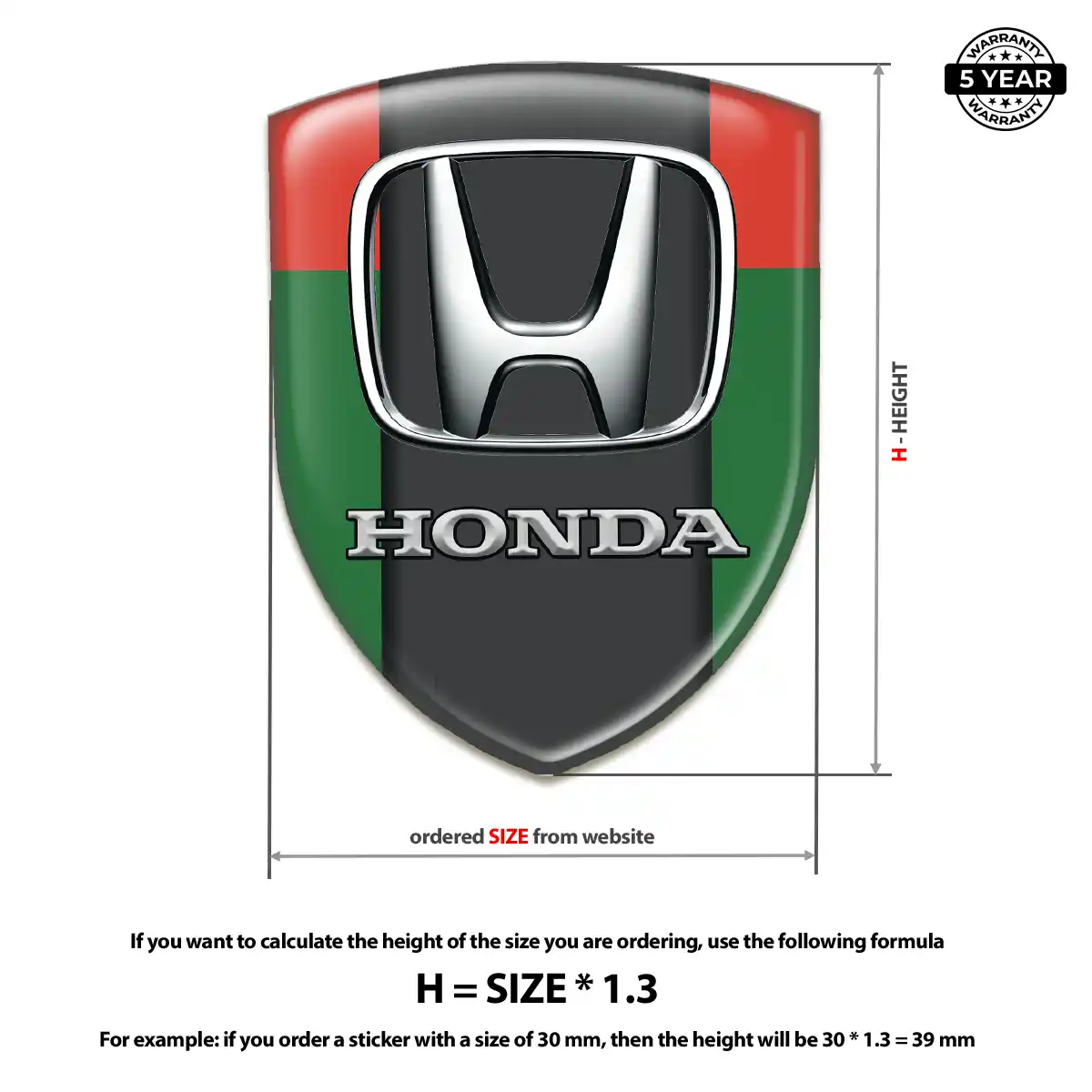 Honda Vehicle Logo Sticker Premium Dome